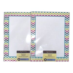 NEW Set of 2 Recollections Stationery Imprintables Paper Chevron Border Pattern